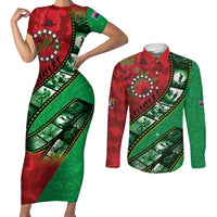 Personalised Cook Islands ANZAC 1915-2026 Filmstrip Couples Matching Short Sleeve Bodycon Dress and Long Sleeve Button Shirt Lest We Forget 25 April LT9 Green - Polynesian Pride