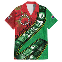 Personalised Cook Islands ANZAC 1915-2026 Filmstrip Family Matching Short Sleeve Bodycon Dress and Hawaiian Shirt Lest We Forget 25 April LT9 Dad's Shirt - Short Sleeve Green - Polynesian Pride