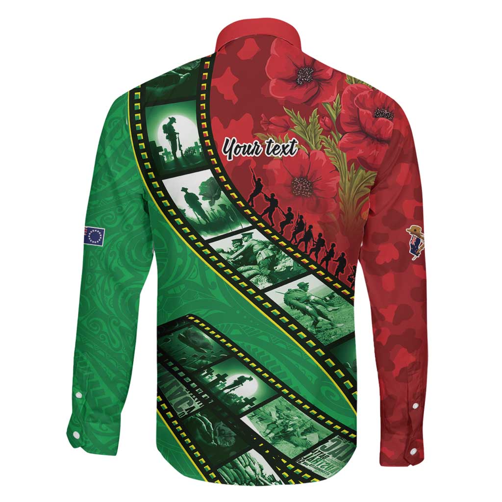 Personalised Cook Islands ANZAC 1915-2026 Filmstrip Family Matching Short Sleeve Bodycon Dress and Hawaiian Shirt Lest We Forget 25 April LT9 - Polynesian Pride