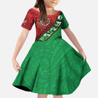 Personalised Cook Islands ANZAC 1915-2026 Filmstrip Family Matching Tank Maxi Dress and Hawaiian Shirt Lest We Forget 25 April LT9 Daughter's Dress Green - Polynesian Pride