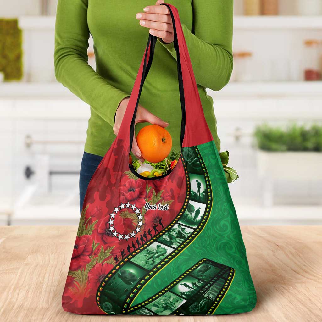 Personalised Cook Islands ANZAC 1915-2026 Filmstrip Grocery Bag Lest We Forget 25 April