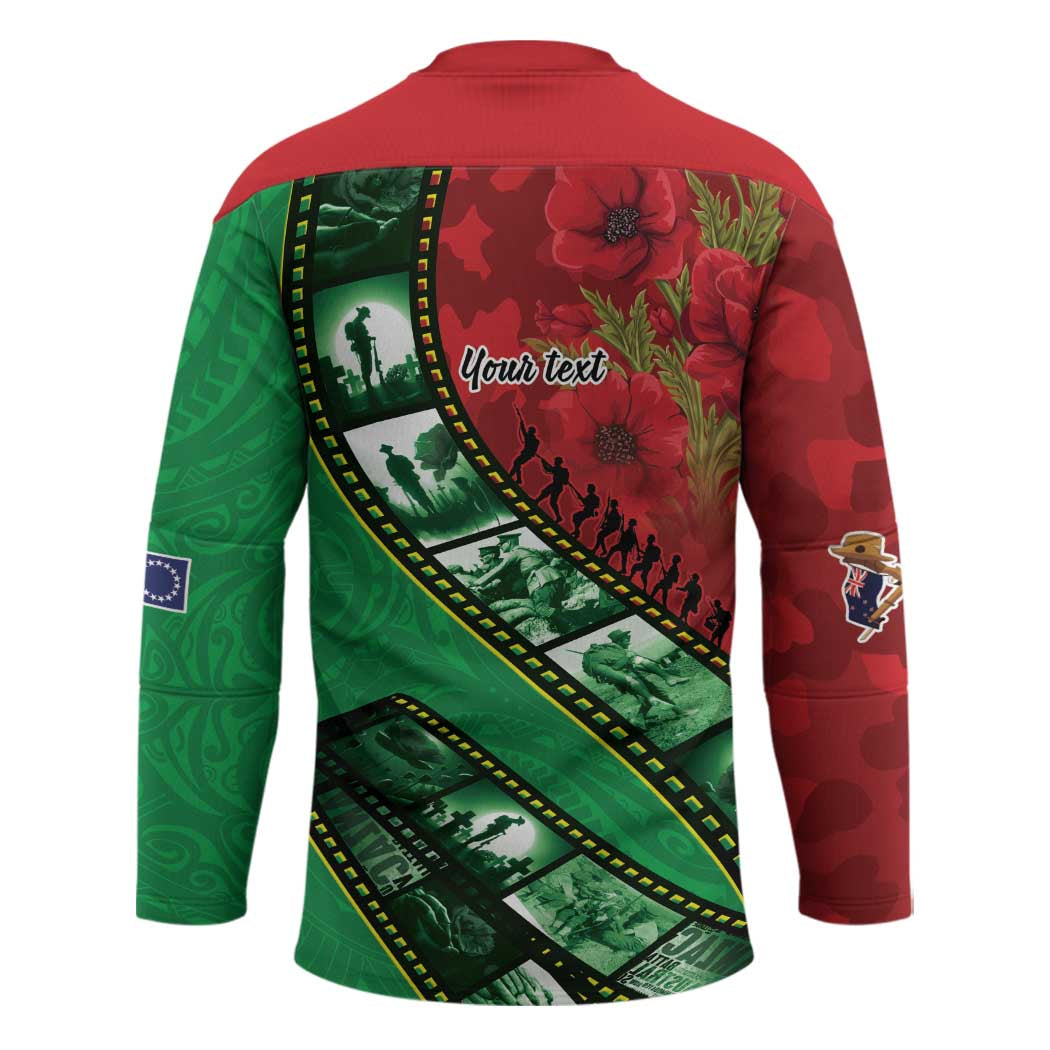 Personalised Cook Islands ANZAC 1915-2026 Filmstrip Hockey Jersey Lest We Forget 25 April