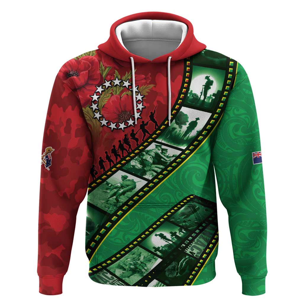 Personalised Cook Islands ANZAC 1915-2026 Filmstrip Hoodie Lest We Forget 25 April