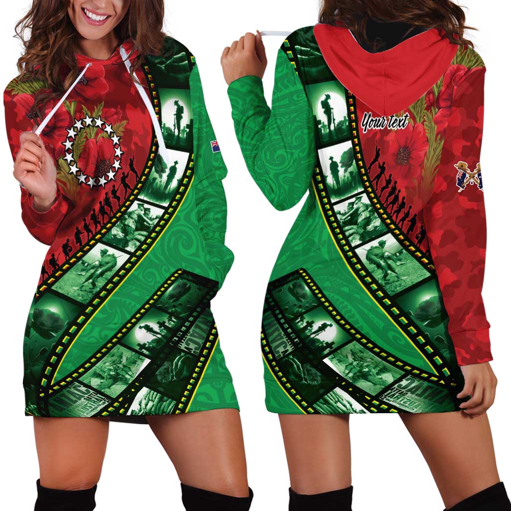 Personalised Cook Islands ANZAC 1915-2026 Filmstrip Hoodie Dress Lest We Forget 25 April LT9 - Polynesian Pride