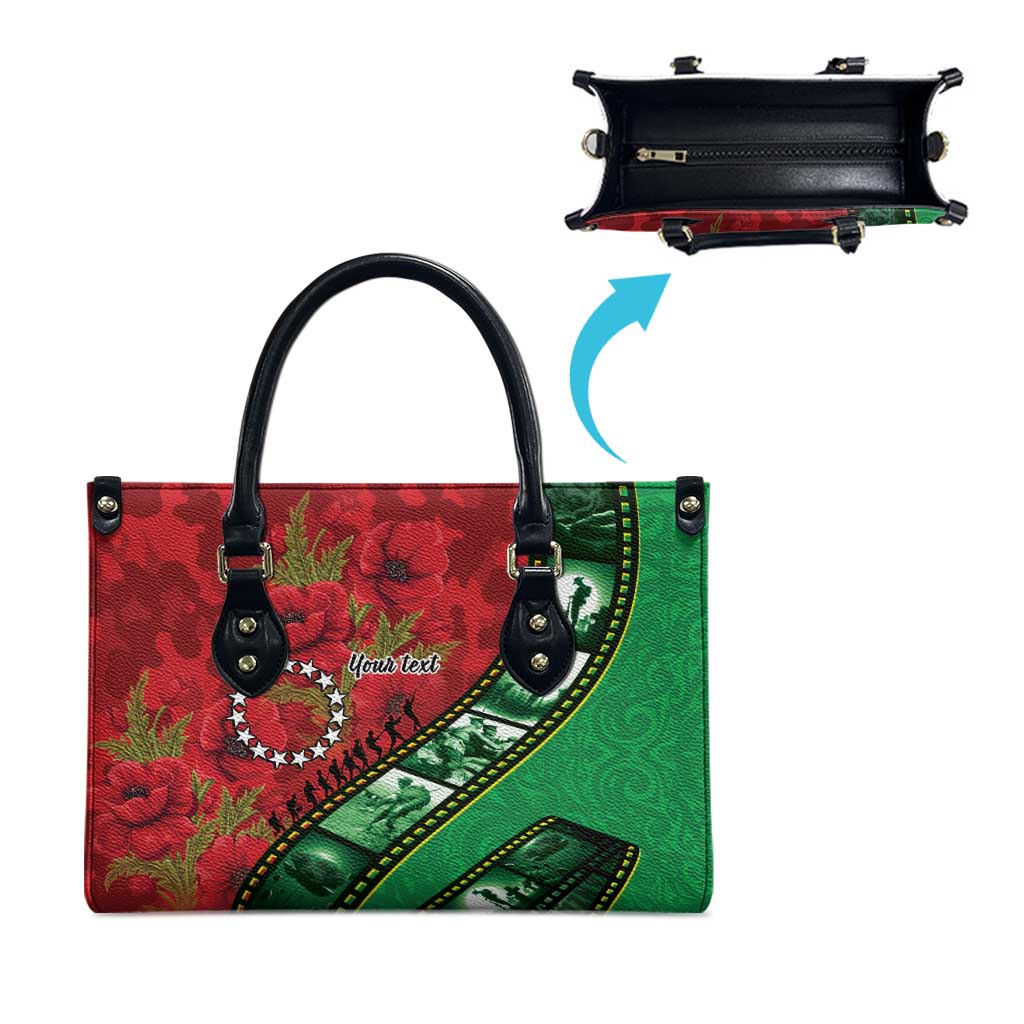 Personalised Cook Islands ANZAC 1915-2026 Filmstrip Leather Bag Lest We Forget 25 April