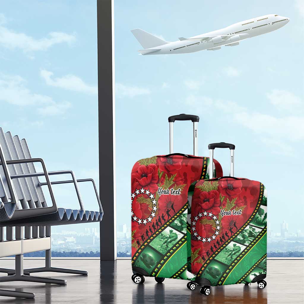Personalised Cook Islands ANZAC 1915-2026 Filmstrip Luggage Cover Lest We Forget 25 April