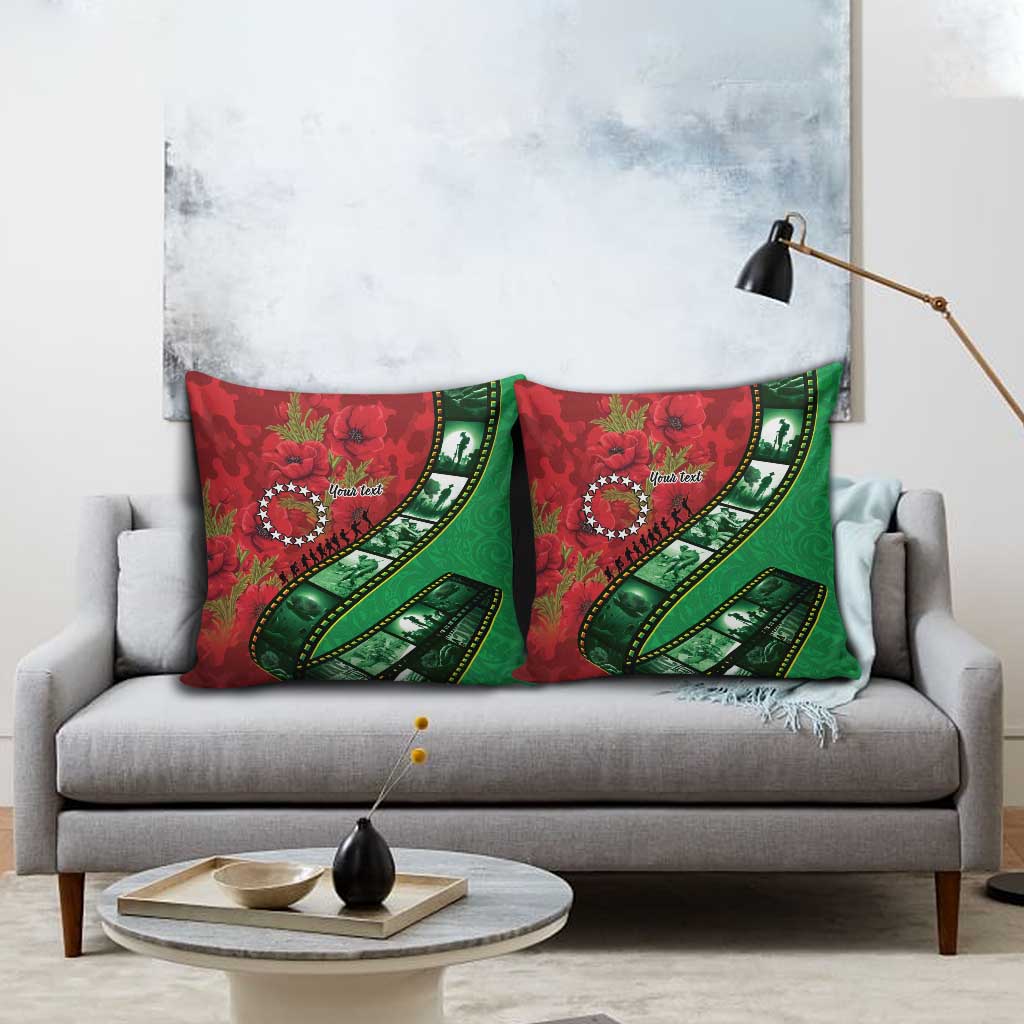 Personalised Cook Islands ANZAC 1915-2026 Filmstrip Pillow Cover Lest We Forget 25 April