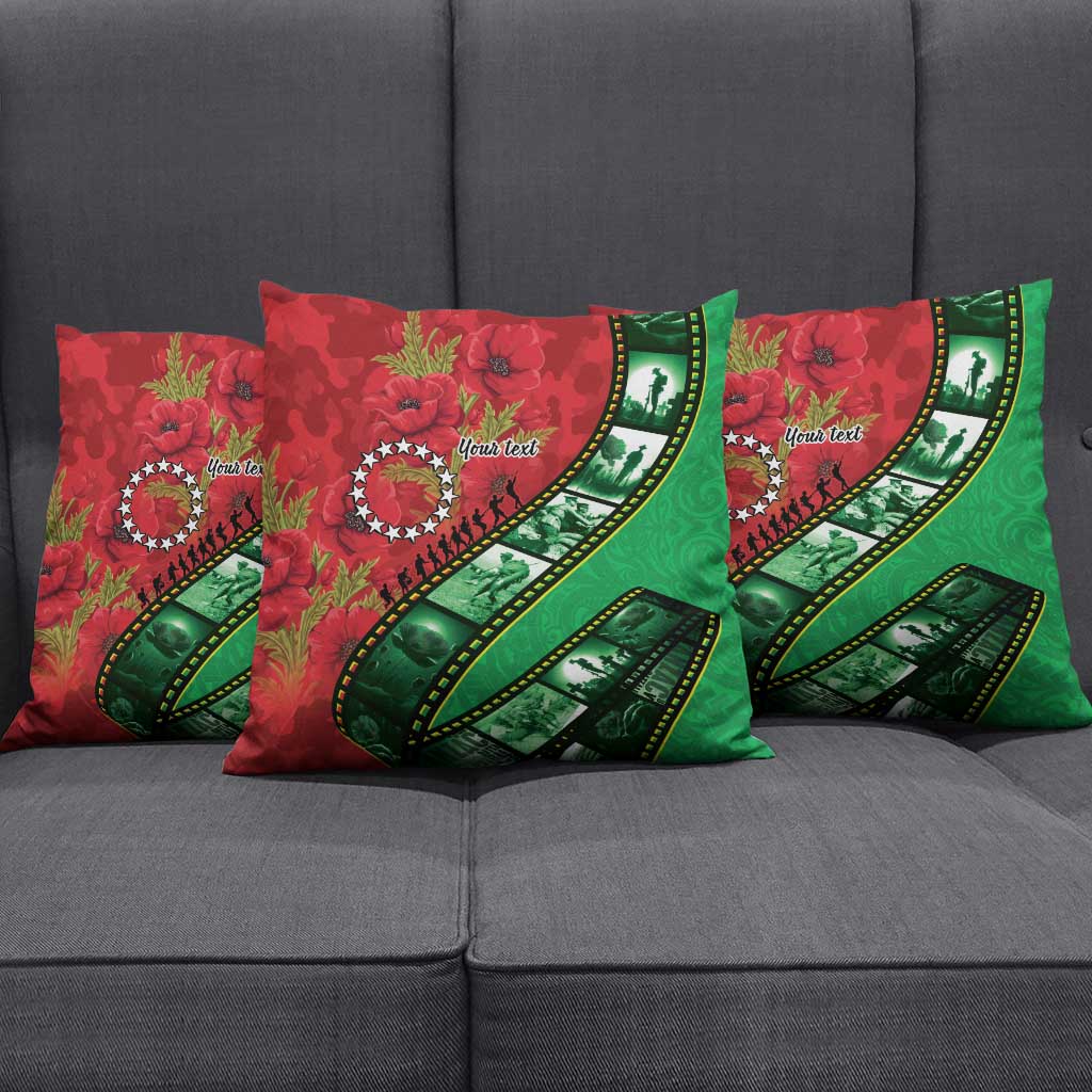Personalised Cook Islands ANZAC 1915-2026 Filmstrip Pillow Cover Lest We Forget 25 April