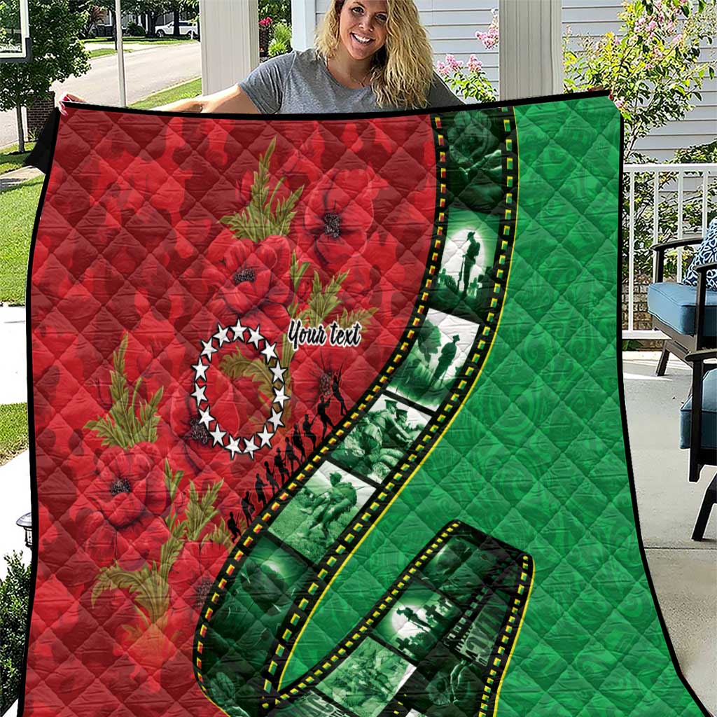 Personalised Cook Islands ANZAC 1915-2026 Filmstrip Quilt Lest We Forget 25 April