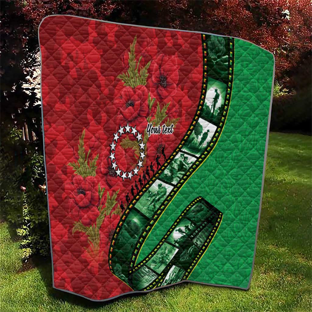 Personalised Cook Islands ANZAC 1915-2026 Filmstrip Quilt Lest We Forget 25 April