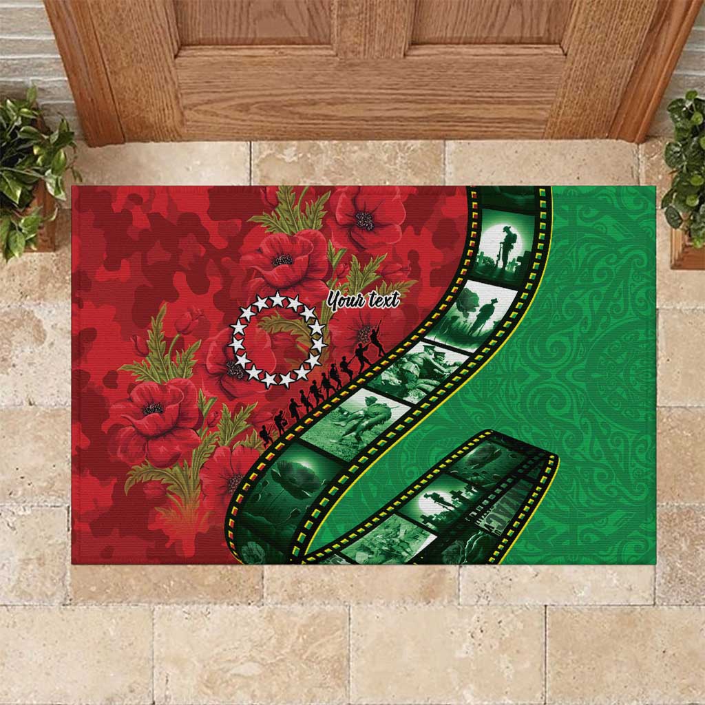 Personalised Cook Islands ANZAC 1915-2026 Filmstrip Rubber Doormat Lest We Forget 25 April