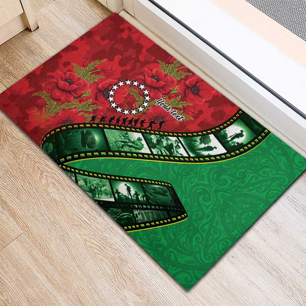 Personalised Cook Islands ANZAC 1915-2026 Filmstrip Rubber Doormat Lest We Forget 25 April