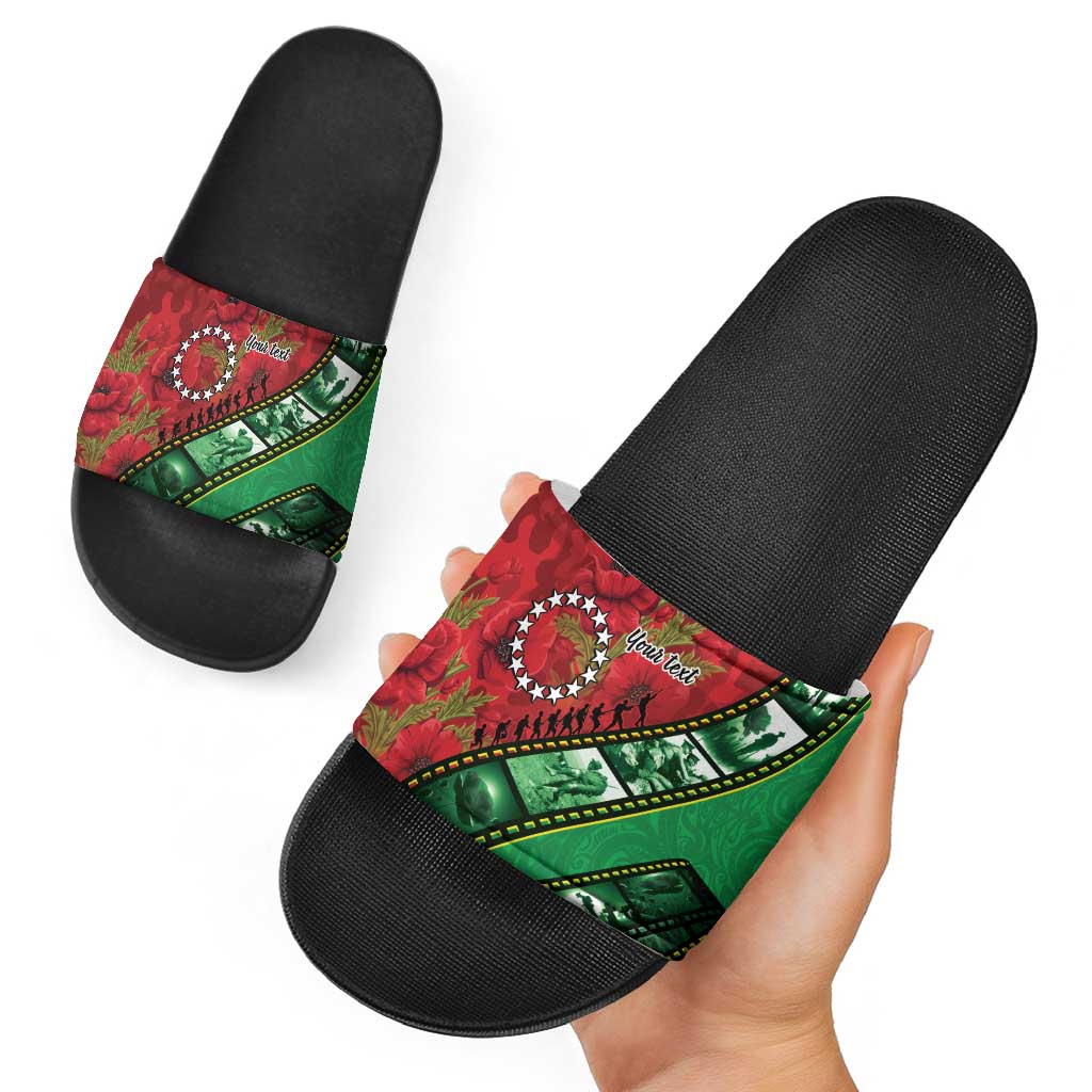 Personalised Cook Islands ANZAC 1915-2026 Filmstrip Slide Sandals Lest We Forget 25 April