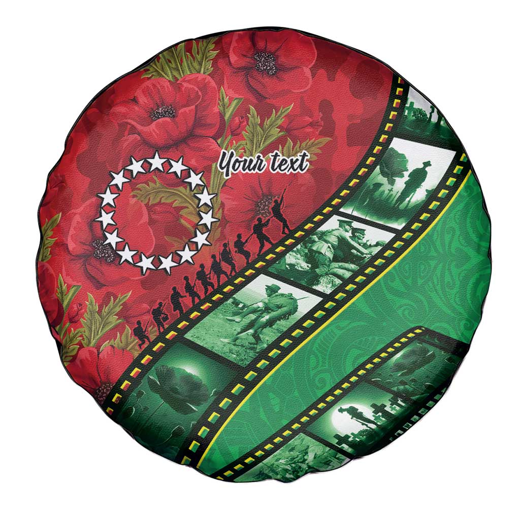 Personalised Cook Islands ANZAC 1915-2026 Filmstrip Spare Tire Cover Lest We Forget 25 April