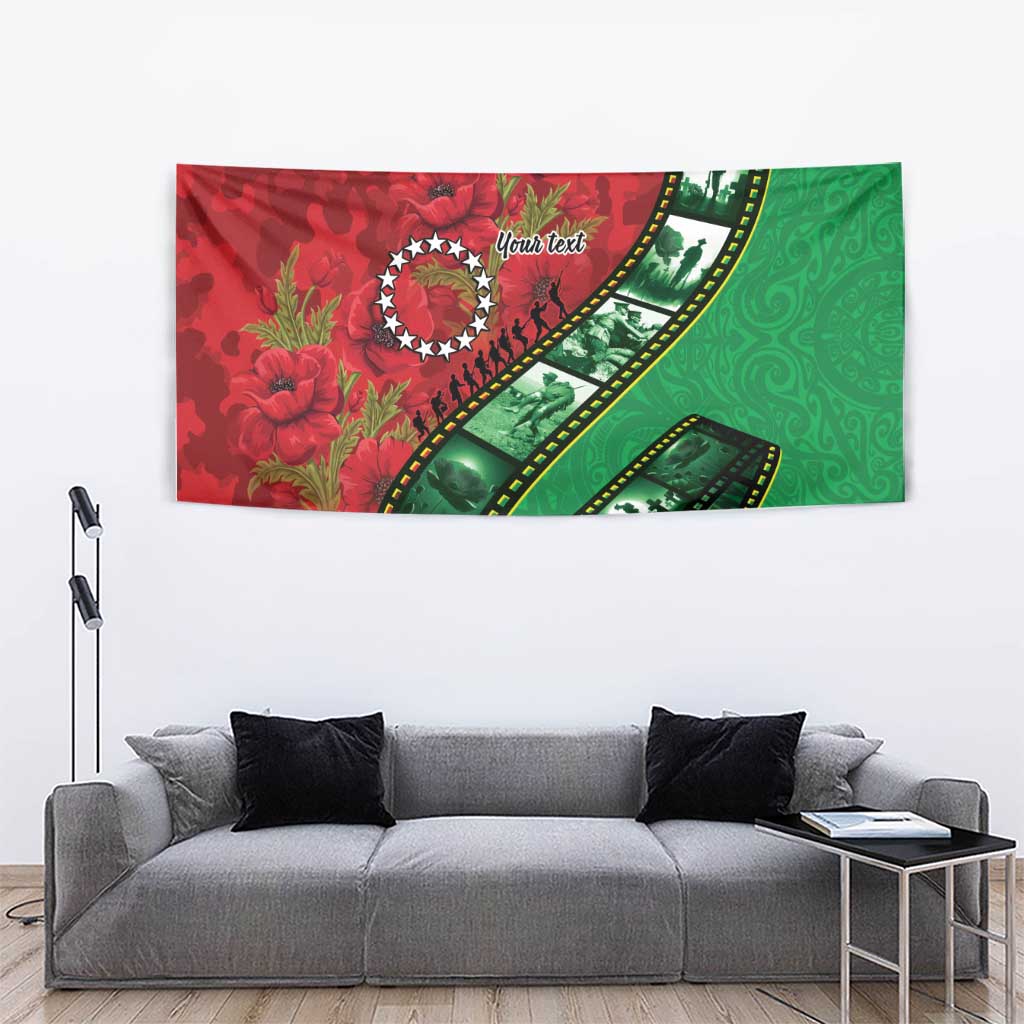 Personalised Cook Islands ANZAC 1915-2026 Filmstrip Tapestry Lest We Forget 25 April