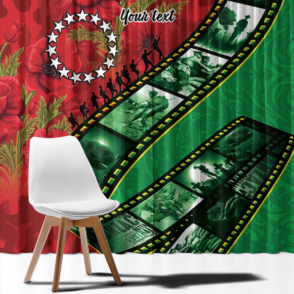 Personalised Cook Islands ANZAC 1915-2026 Filmstrip Window Curtain Lest We Forget 25 April