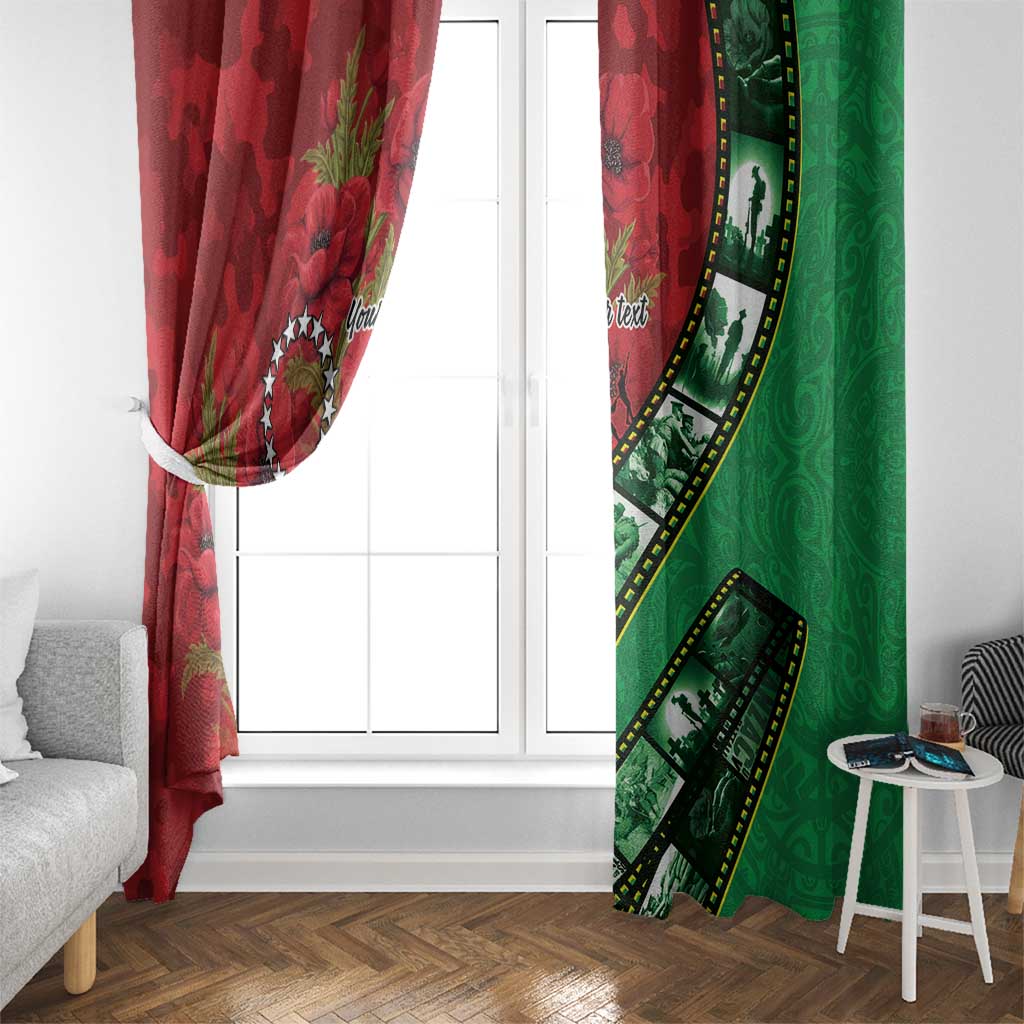Personalised Cook Islands ANZAC 1915-2026 Filmstrip Window Curtain Lest We Forget 25 April