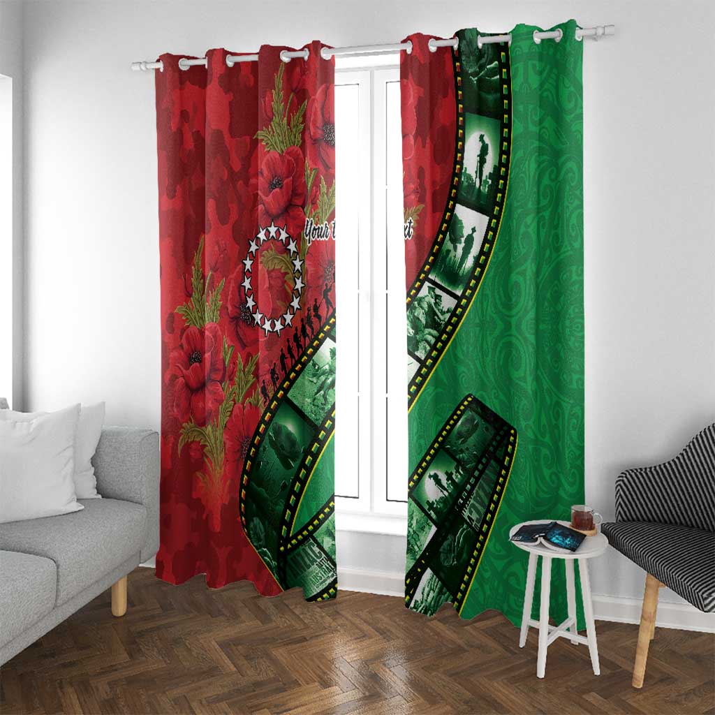 Personalised Cook Islands ANZAC 1915-2026 Filmstrip Window Curtain Lest We Forget 25 April