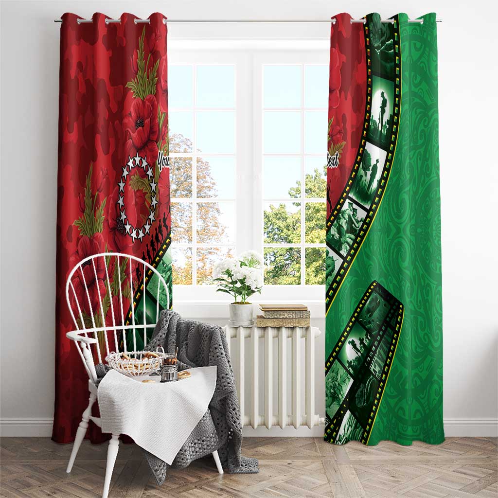 Personalised Cook Islands ANZAC 1915-2026 Filmstrip Window Curtain Lest We Forget 25 April