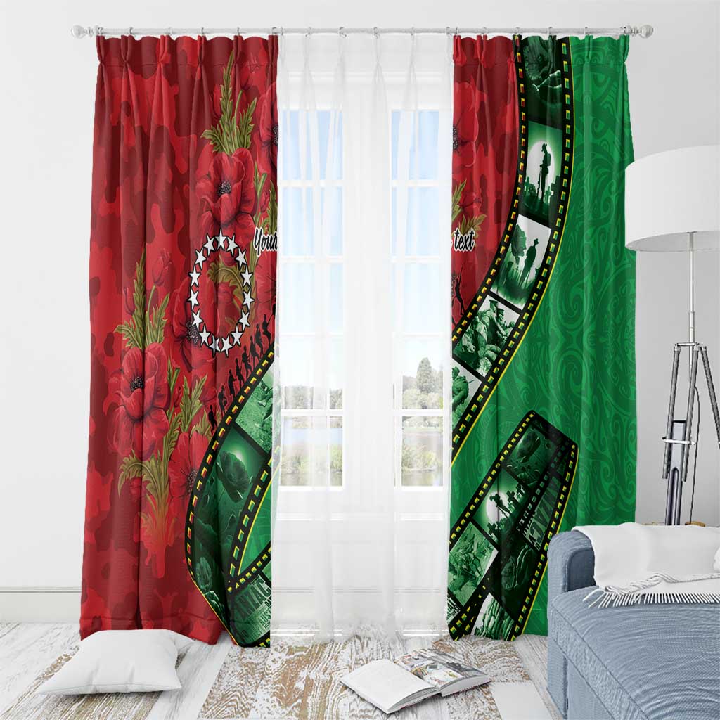 Personalised Cook Islands ANZAC 1915-2026 Filmstrip Window Curtain Lest We Forget 25 April