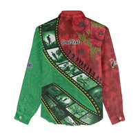 Personalised Cook Islands ANZAC 1915-2026 Filmstrip Women Casual Shirt Lest We Forget 25 April LT9 - Polynesian Pride