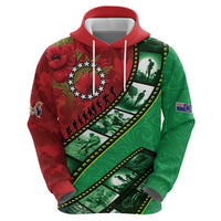 Personalised Cook Islands ANZAC 1915-2026 Filmstrip Zip Hoodie Lest We Forget 25 April