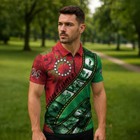 Personalised Cook Islands ANZAC 1915-2026 Filmstrip Zipper Polo Shirt Lest We Forget 25 April