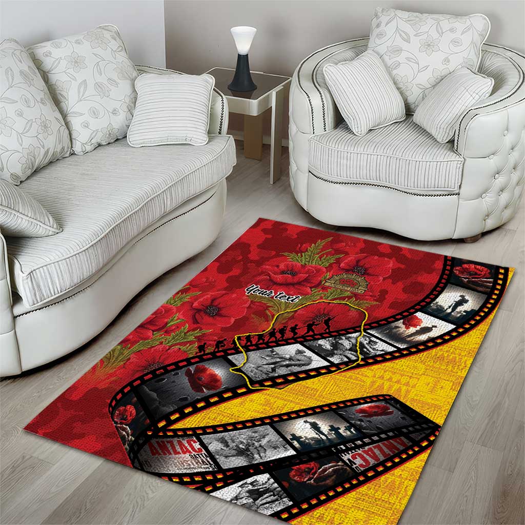Personalised Niue ANZAC 1915-2026 Filmstrip Area Rug Lest We Forget 25 April