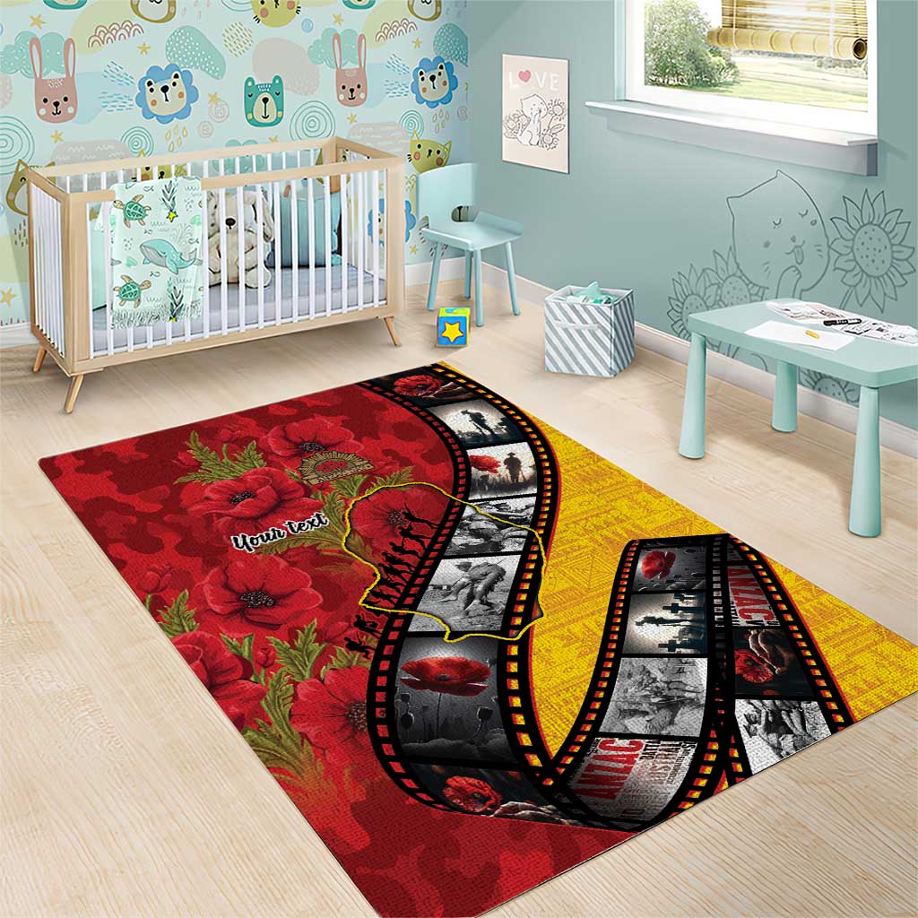 Personalised Niue ANZAC 1915-2026 Filmstrip Area Rug Lest We Forget 25 April