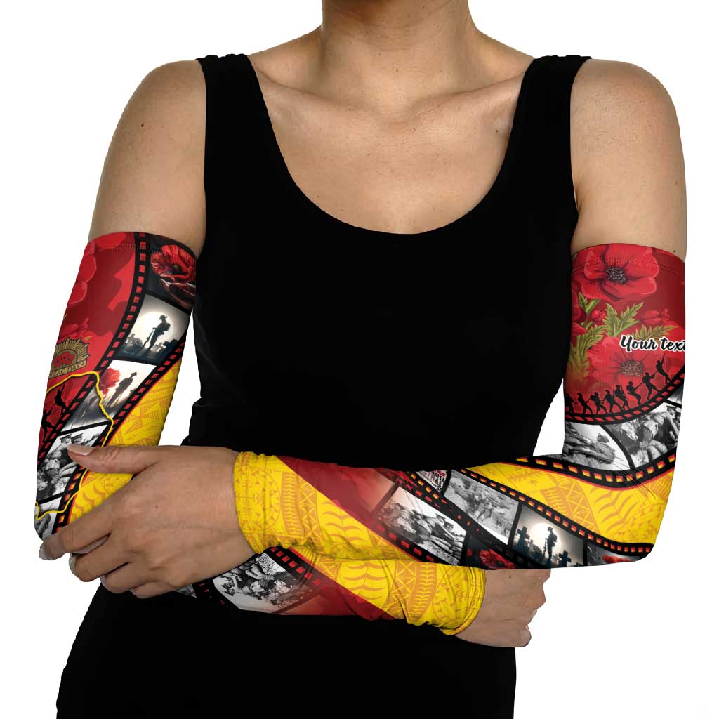Personalised Niue ANZAC 1915-2026 Filmstrip Arm Sleeves Lest We Forget 25 April