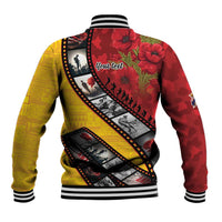 Personalised Niue ANZAC 1915-2026 Filmstrip Baseball Jacket Lest We Forget 25 April