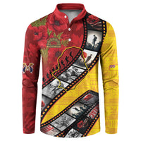 Personalised Niue ANZAC 1915-2026 Filmstrip Button Sweatshirt Lest We Forget 25 April LT9 Gold - Polynesian Pride