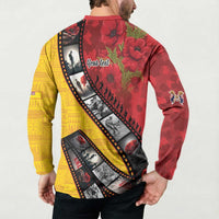 Personalised Niue ANZAC 1915-2026 Filmstrip Button Sweatshirt Lest We Forget 25 April LT9 - Polynesian Pride