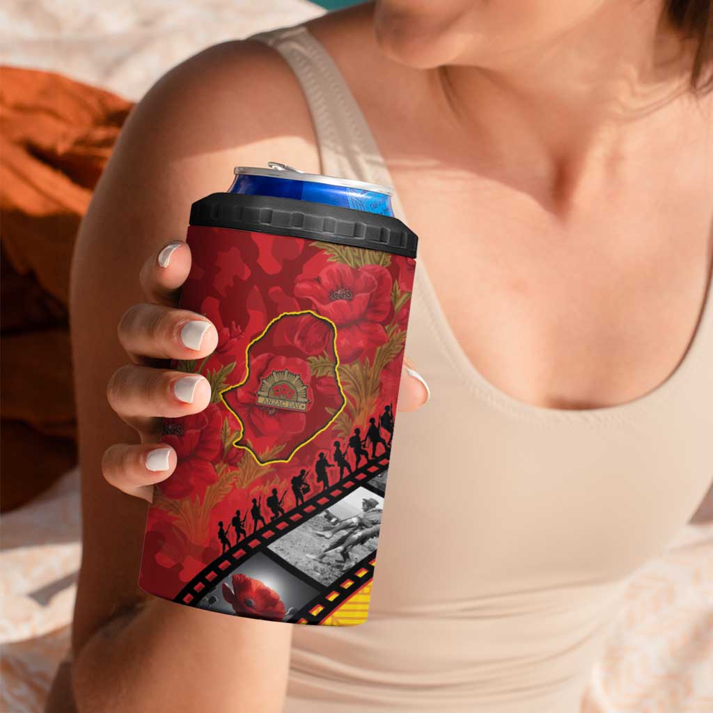Personalised Niue ANZAC 1915-2026 Filmstrip 4 in 1 Can Cooler Tumbler Lest We Forget 25 April