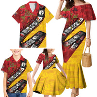 Personalised Niue ANZAC 1915-2026 Filmstrip Family Matching Mermaid Dress and Hawaiian Shirt Lest We Forget 25 April LT9 - Polynesian Pride