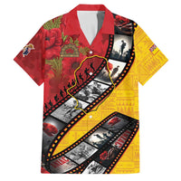 Personalised Niue ANZAC 1915-2026 Filmstrip Family Matching Off Shoulder Maxi Dress and Hawaiian Shirt Lest We Forget 25 April LT9 Dad's Shirt - Short Sleeve Gold - Polynesian Pride