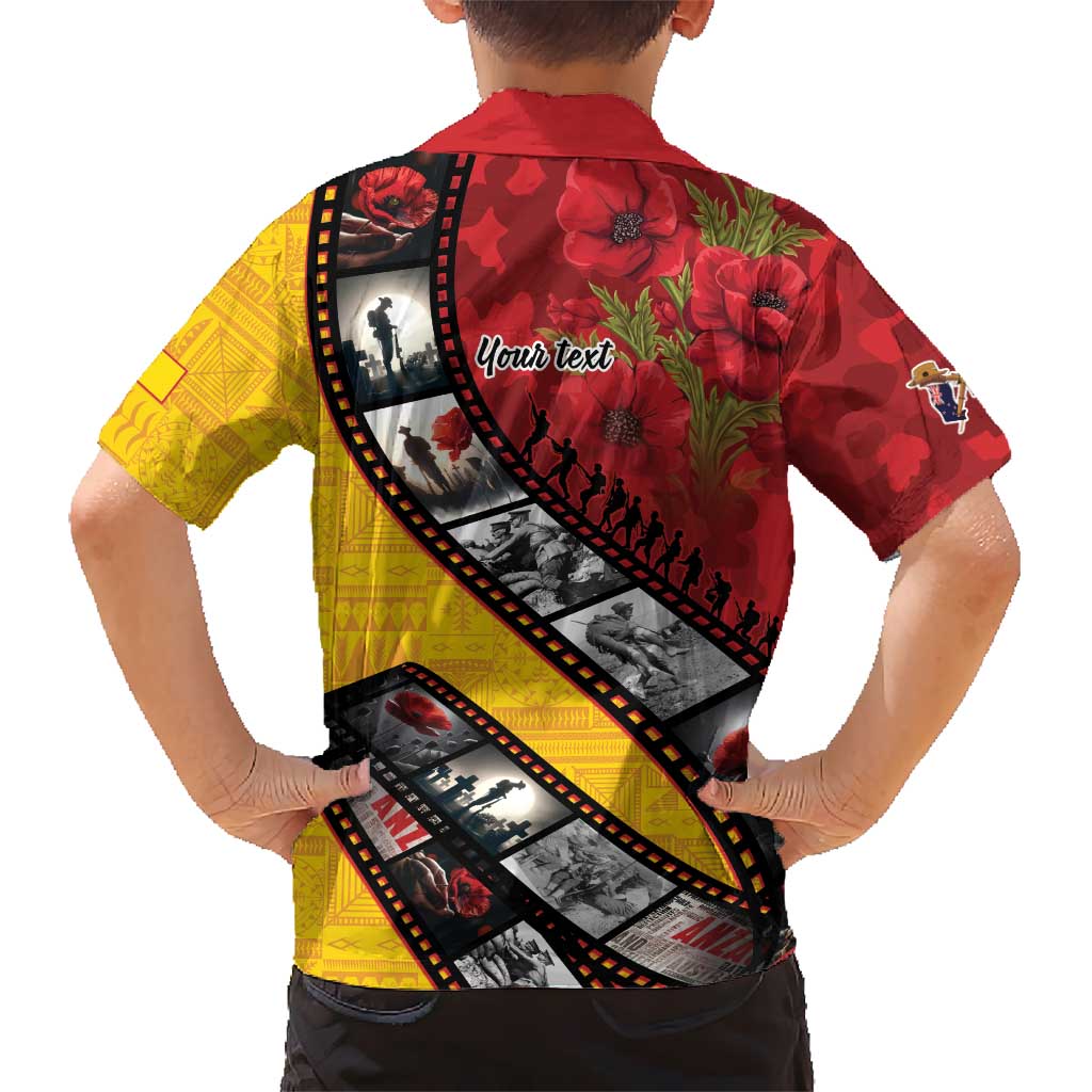 Personalised Niue ANZAC 1915-2026 Filmstrip Family Matching Tank Maxi Dress and Hawaiian Shirt Lest We Forget 25 April LT9 - Polynesian Pride