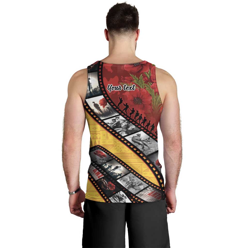 Personalised Niue ANZAC 1915-2026 Filmstrip Men Tank Top Lest We Forget 25 April