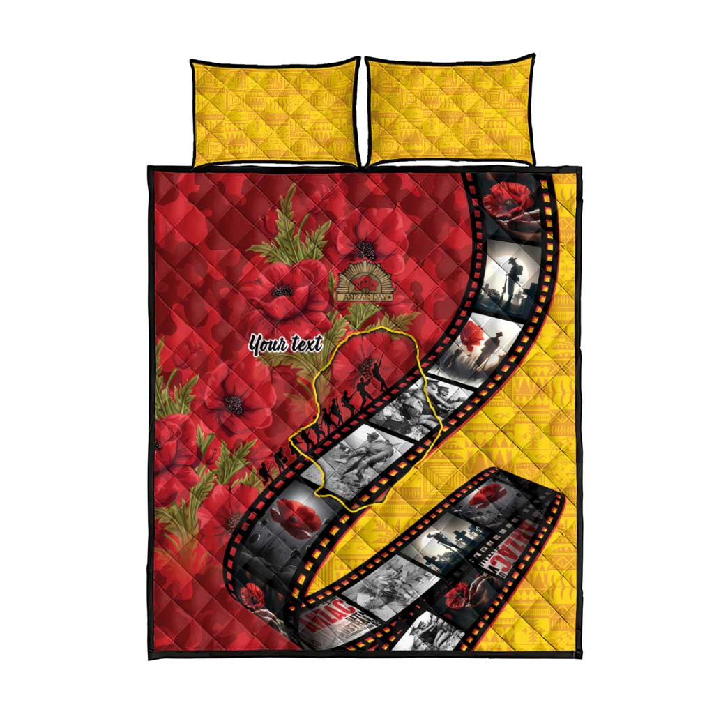 Personalised Niue ANZAC 1915-2026 Filmstrip Quilt Bed Set Lest We Forget 25 April