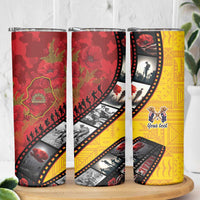 Personalised Niue ANZAC 1915-2026 Filmstrip Skinny Tumbler Lest We Forget 25 April LT9 - Polynesian Pride