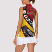 Personalised Niue ANZAC 1915-2026 Filmstrip Women Sleeveless Polo Shirt Lest We Forget 25 April LT9 - Polynesian Pride