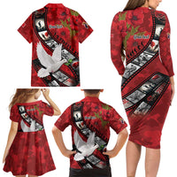 Personalised Tonga ANZAC 1915-2026 Filmstrip Family Matching Long Sleeve Bodycon Dress and Hawaiian Shirt Lest We Forget 25 April LT9 - Polynesian Pride