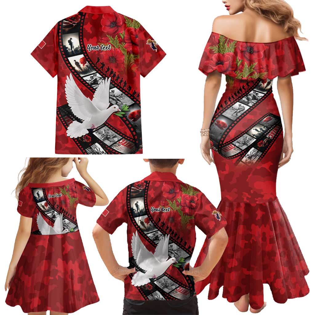 Personalised Tonga ANZAC 1915-2026 Filmstrip Family Matching Mermaid Dress and Hawaiian Shirt Lest We Forget 25 April LT9 - Polynesian Pride