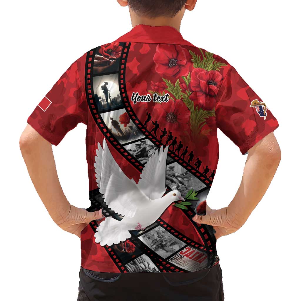 Personalised Tonga ANZAC 1915-2026 Filmstrip Family Matching Puletasi and Hawaiian Shirt Lest We Forget 25 April LT9 - Polynesian Pride