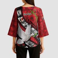 Personalised Tonga ANZAC 1915-2026 Filmstrip Kimono Sleeve Blouse Lest We Forget 25 April