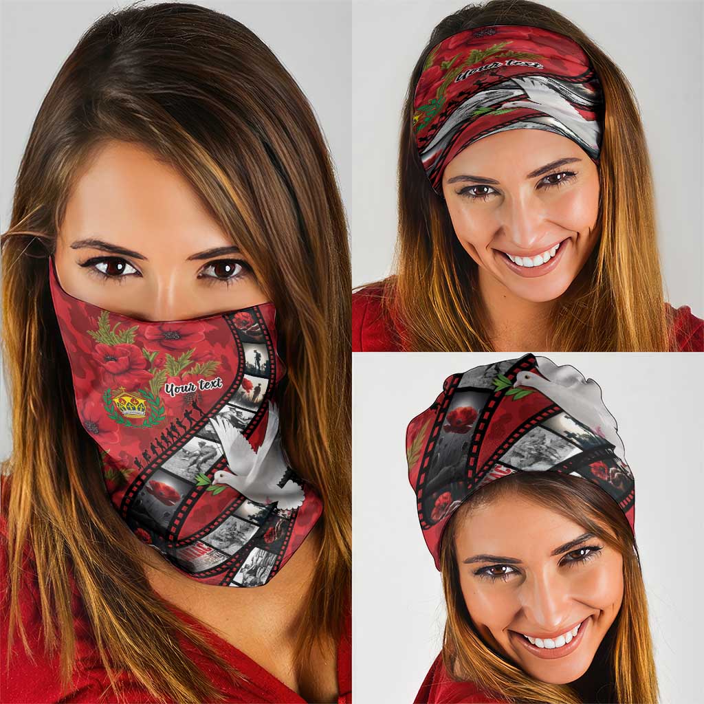 Personalised Tonga ANZAC 1915-2026 Filmstrip Neck Gaiter Lest We Forget 25 April