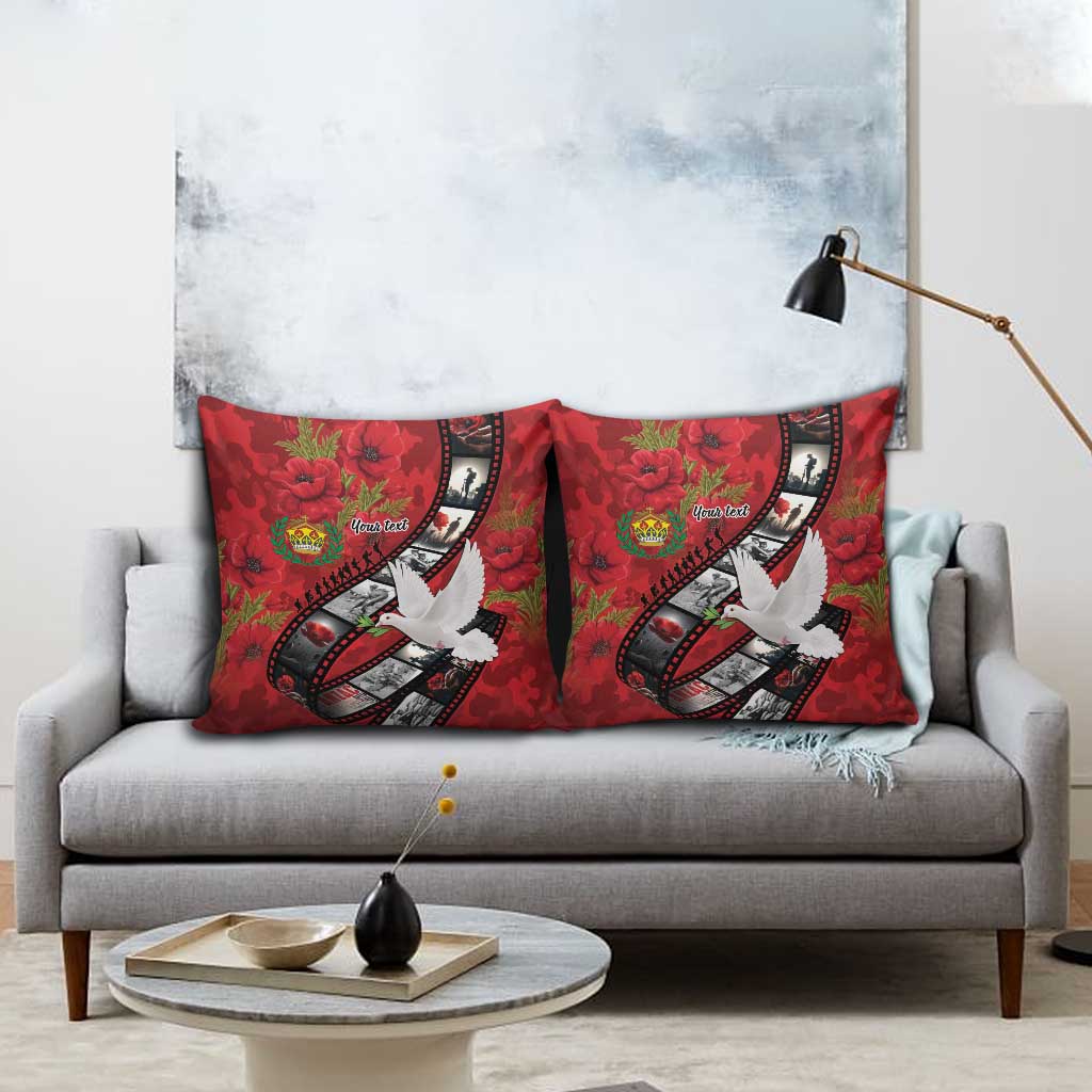 Personalised Tonga ANZAC 1915-2026 Filmstrip Pillow Cover Lest We Forget 25 April