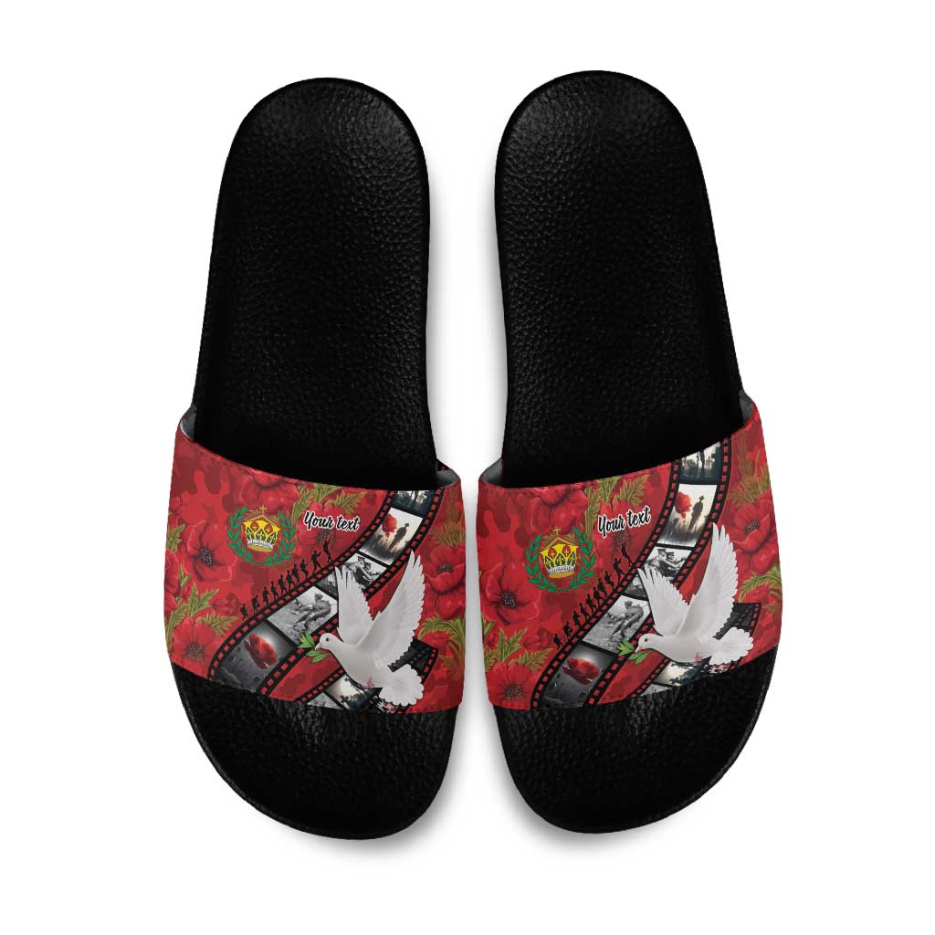 Personalised Tonga ANZAC 1915-2026 Filmstrip Slide Sandals Lest We Forget 25 April