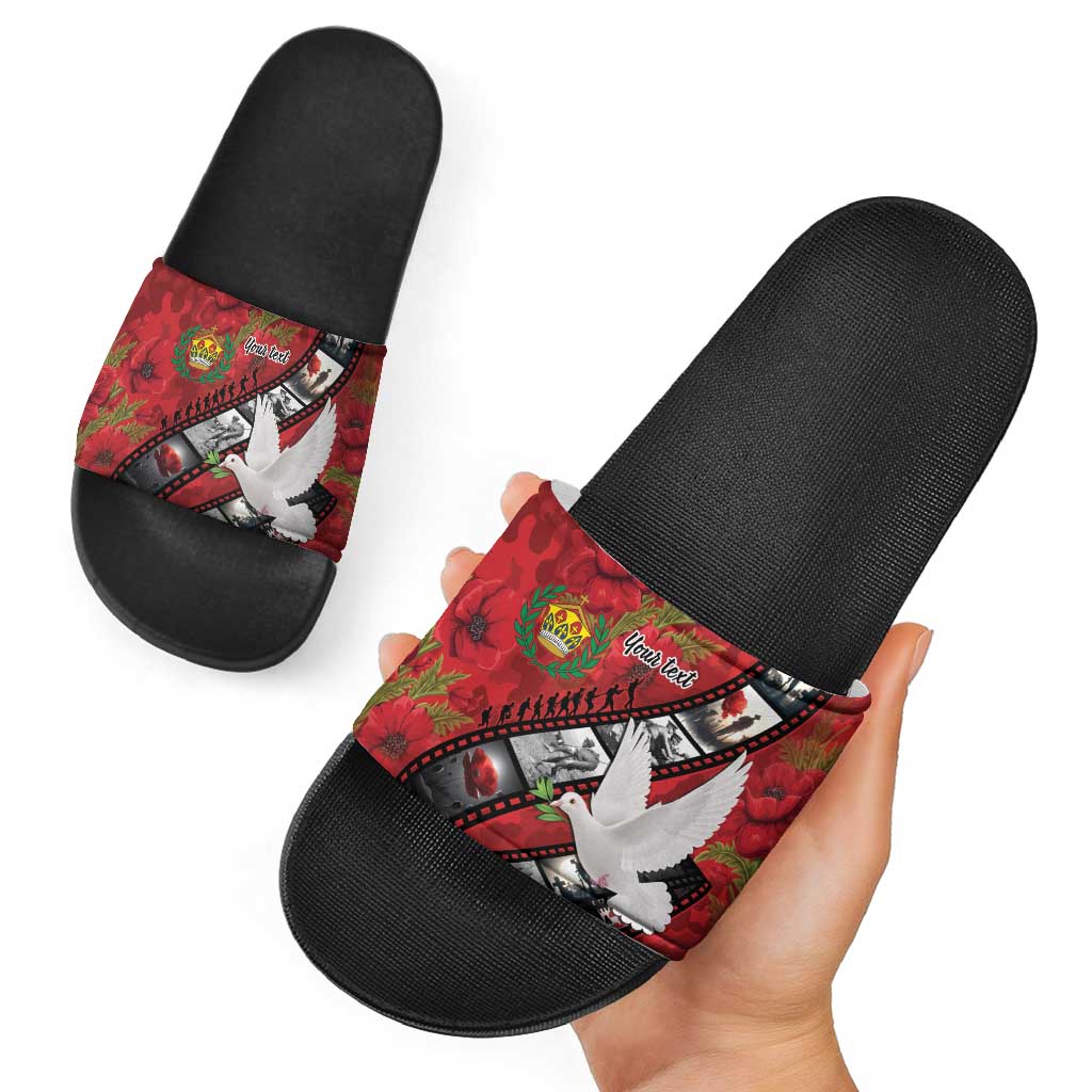 Personalised Tonga ANZAC 1915-2026 Filmstrip Slide Sandals Lest We Forget 25 April