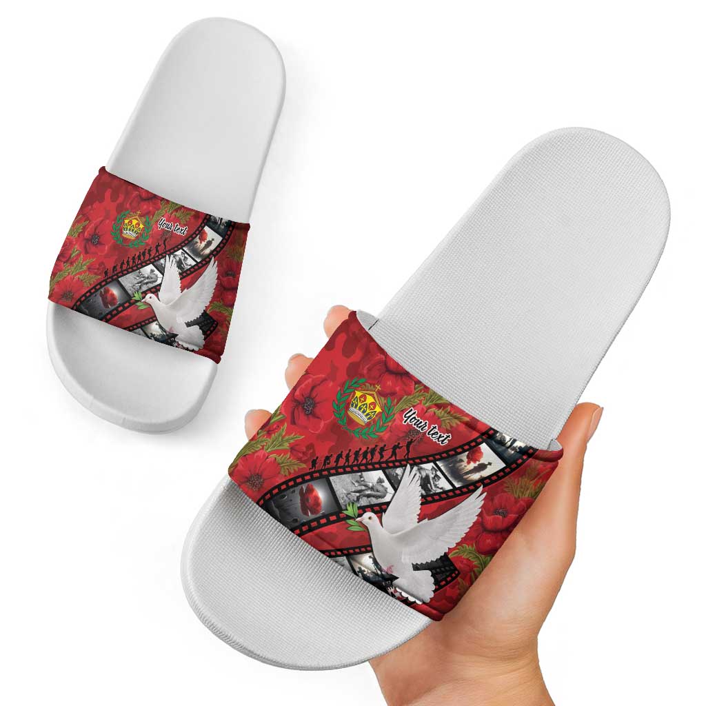 Personalised Tonga ANZAC 1915-2026 Filmstrip Slide Sandals Lest We Forget 25 April